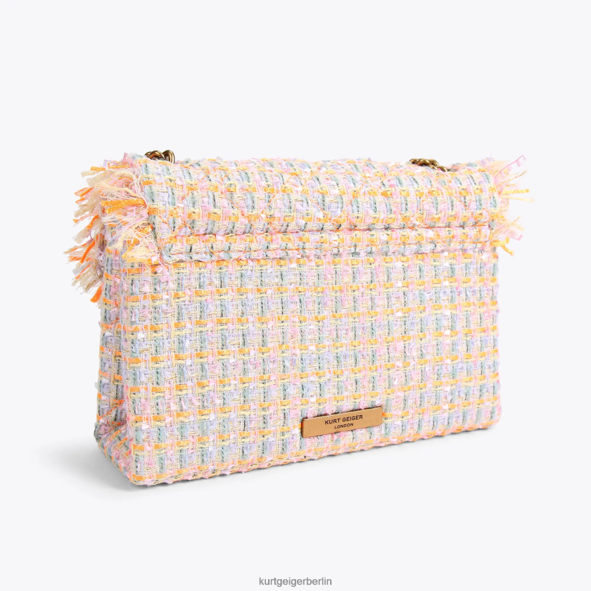 Kurt Geiger Frauen Mittlere Kensington-Tasche aus London-Tweed 882RTJ11 | Taschen orange