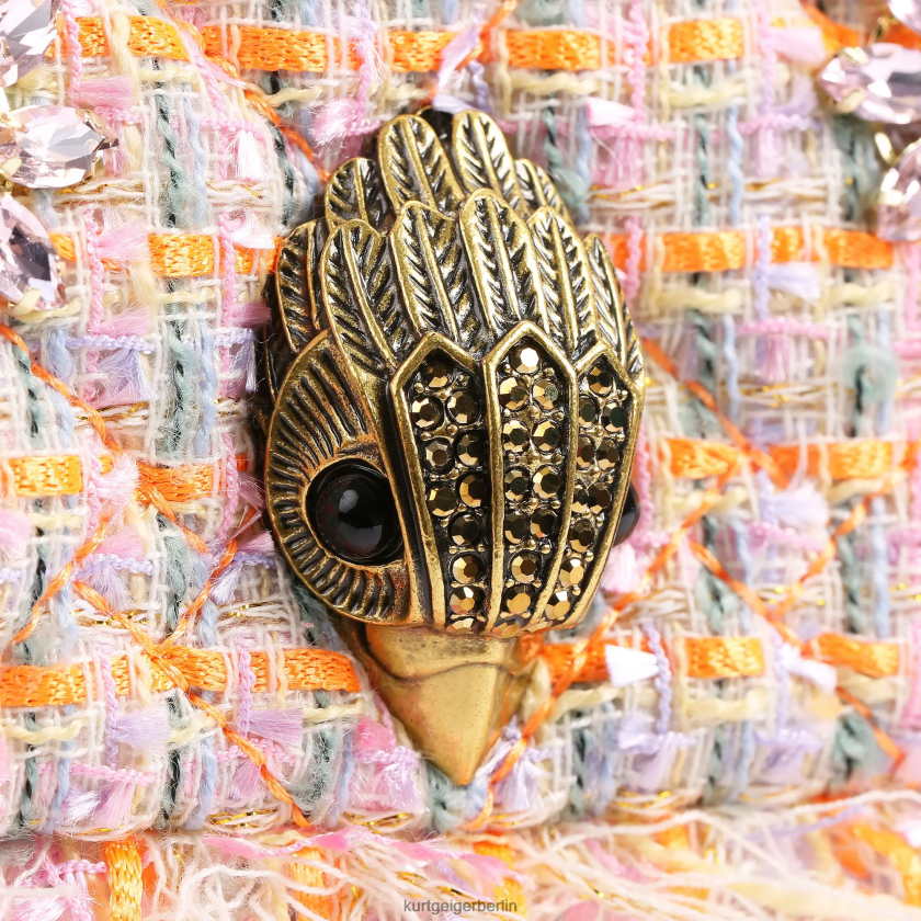 Kurt Geiger Frauen Mittlere Kensington-Tasche aus London-Tweed 882RTJ11 | Taschen orange