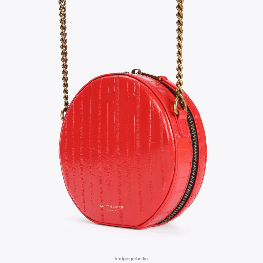 Kurt Geiger Frauen Runde kleine Shoreditch-Tasche „London“. 882RTJ139 | Taschen Rot