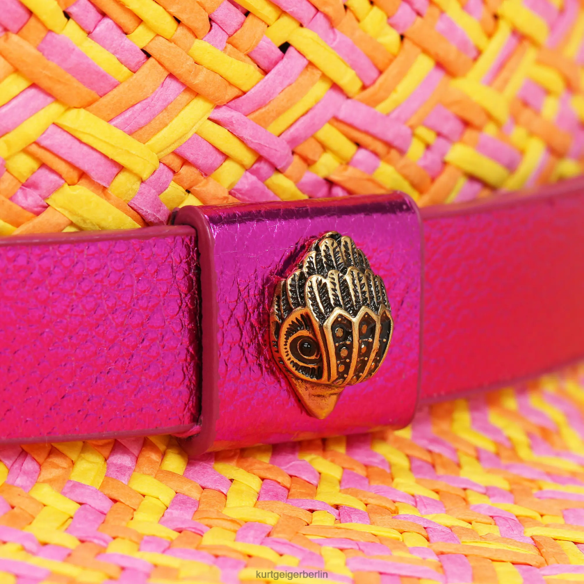 Kurt Geiger Frauen Londoner Fedora-Hut aus Stroh mit Fransen 882RTJ474 | Zubehör rosa Kombination