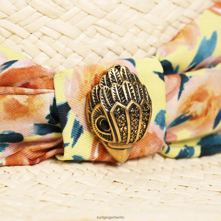 Kurt Geiger Frauen Londoner Strohband-Fedorahut 882RTJ460 | Zubehör Beige-Kombination