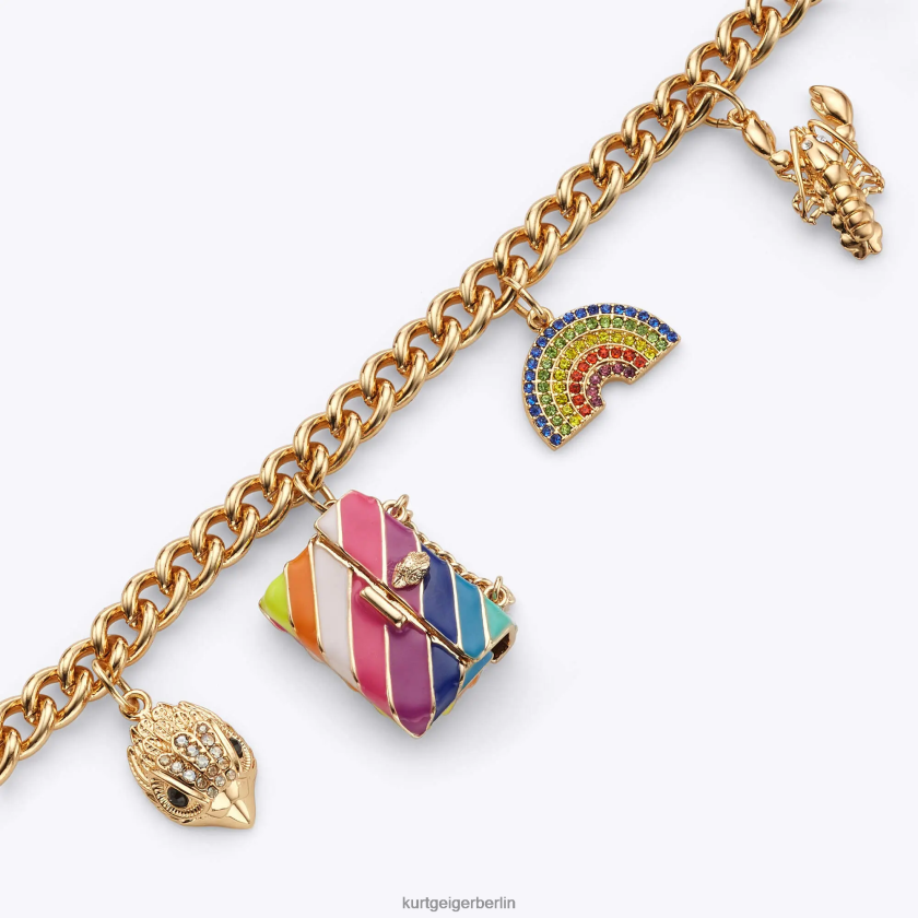 Kurt Geiger Frauen London-Halskette mit mehreren Charms 882RTJ186 | Zubehör Gold