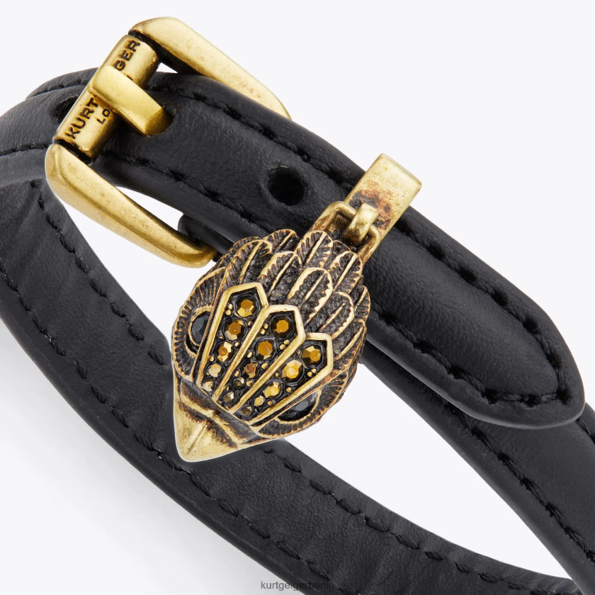 Kurt Geiger Frauen London-Lederadlerarmband 882RTJ577 | Zubehör Schwarz
