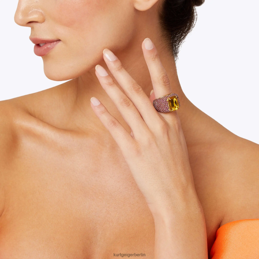 Kurt Geiger Frauen London XL-Kristall-Pavé-Ring 882RTJ526 | Zubehör Fuchsia