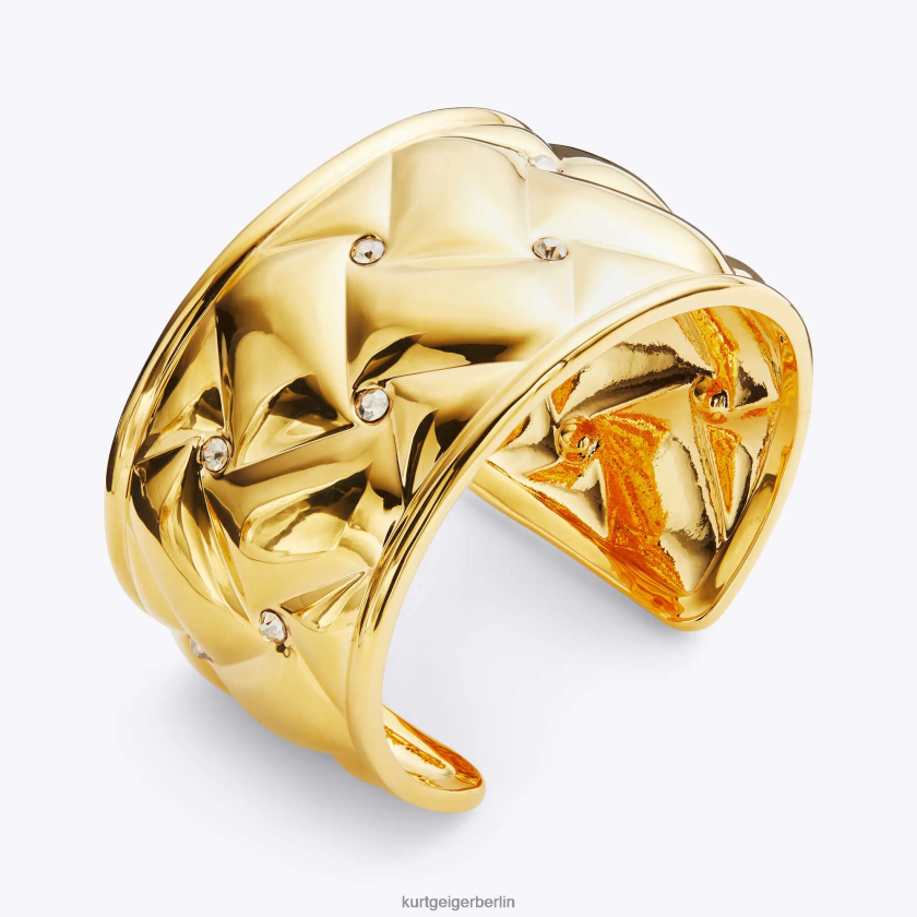 Kurt Geiger Frauen London, gestepptes XL-Armband aus Metall 882RTJ543 | Zubehör Gold