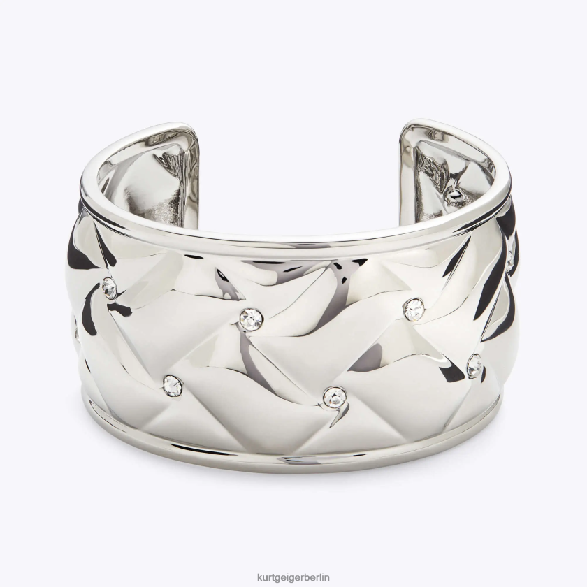Kurt Geiger Frauen London, gestepptes XL-Armband aus Metall 882RTJ544 | Zubehör Silber