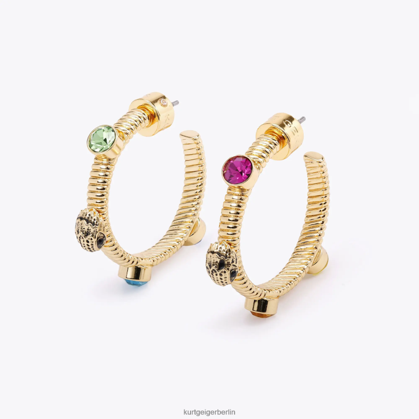 Kurt Geiger Frauen Londoner Creolen mit Schlangenkette 882RTJ252 | Zubehör Gold