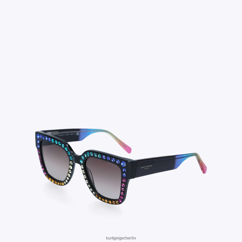 Kurt Geiger Frauen London Jewel Regenbogen-Sonnenbrille 882RTJ216 | Zubehör Schwarz
