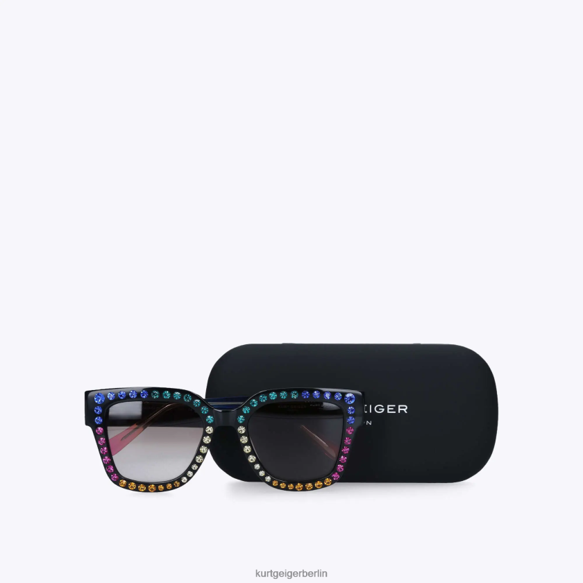 Kurt Geiger Frauen London Jewel Regenbogen-Sonnenbrille 882RTJ216 | Zubehör Schwarz
