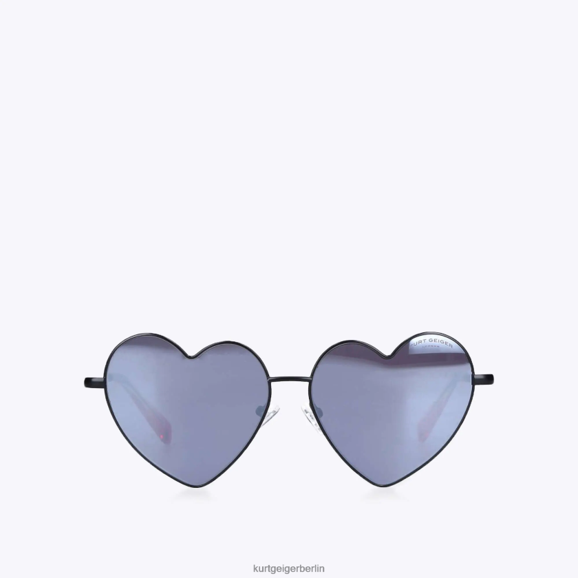 Kurt Geiger Frauen London-Sonnenbrille mit Metallherz 882RTJ466 | Zubehör Schwarz