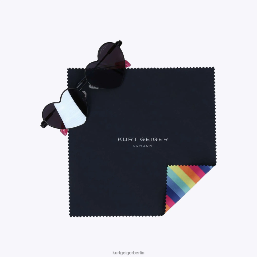 Kurt Geiger Frauen London-Sonnenbrille mit Metallherz 882RTJ466 | Zubehör Schwarz