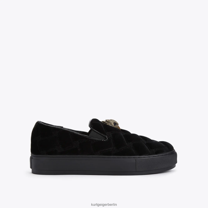 Kurt Geiger Männer London Laney gesteppter Slip-on 882RTJ608 | Schuhwerk Schwarz