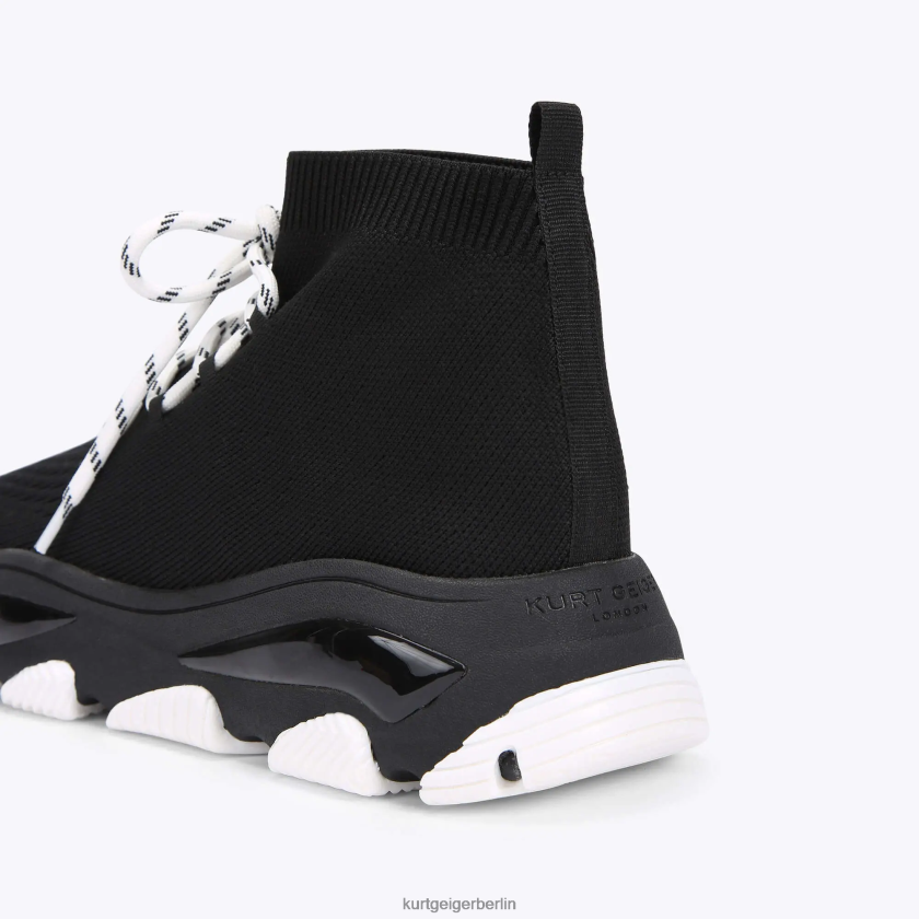 Kurt Geiger Männer London Lettie Strickspitze 882RTJ610 | Schuhwerk Schwarz-Weiss