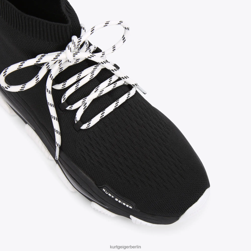 Kurt Geiger Männer London Lettie Strickspitze 882RTJ610 | Schuhwerk Schwarz-Weiss